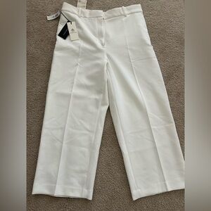 Aritzia Agency cropped high rise straight leg white trousers